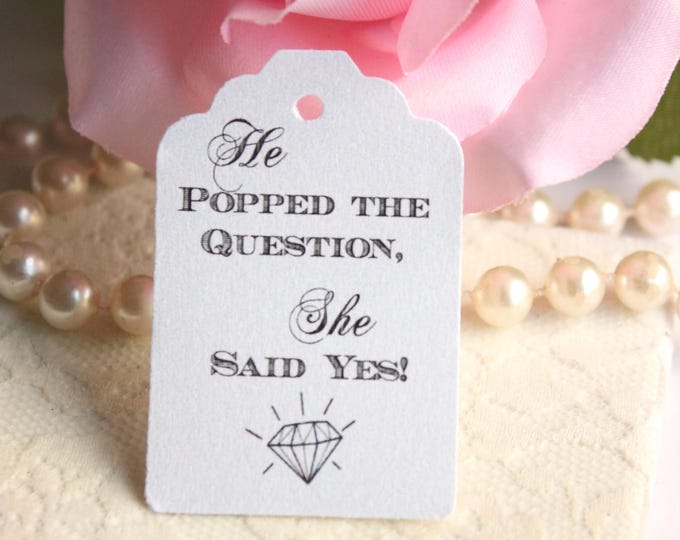 He Popped the Question, Popcorn Wedding Favor Tags, DIY Popcorn ...