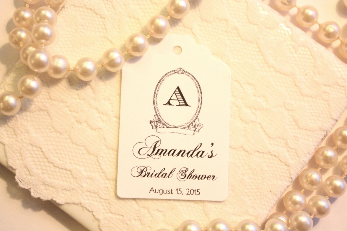 Bridal Shower Gift Tag DIY Personalized Monogrammed Bridal Etsy