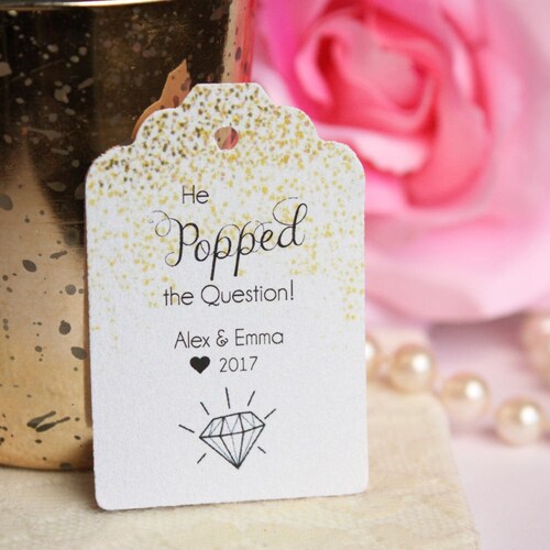 Editable PDF He Popped the Question Engagement Party Favor Etsy