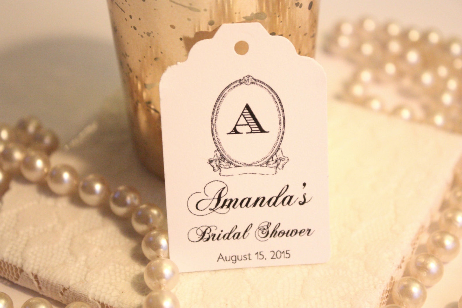 Bridal Shower Gift Tag DIY Personalized Monogrammed Bridal Etsy