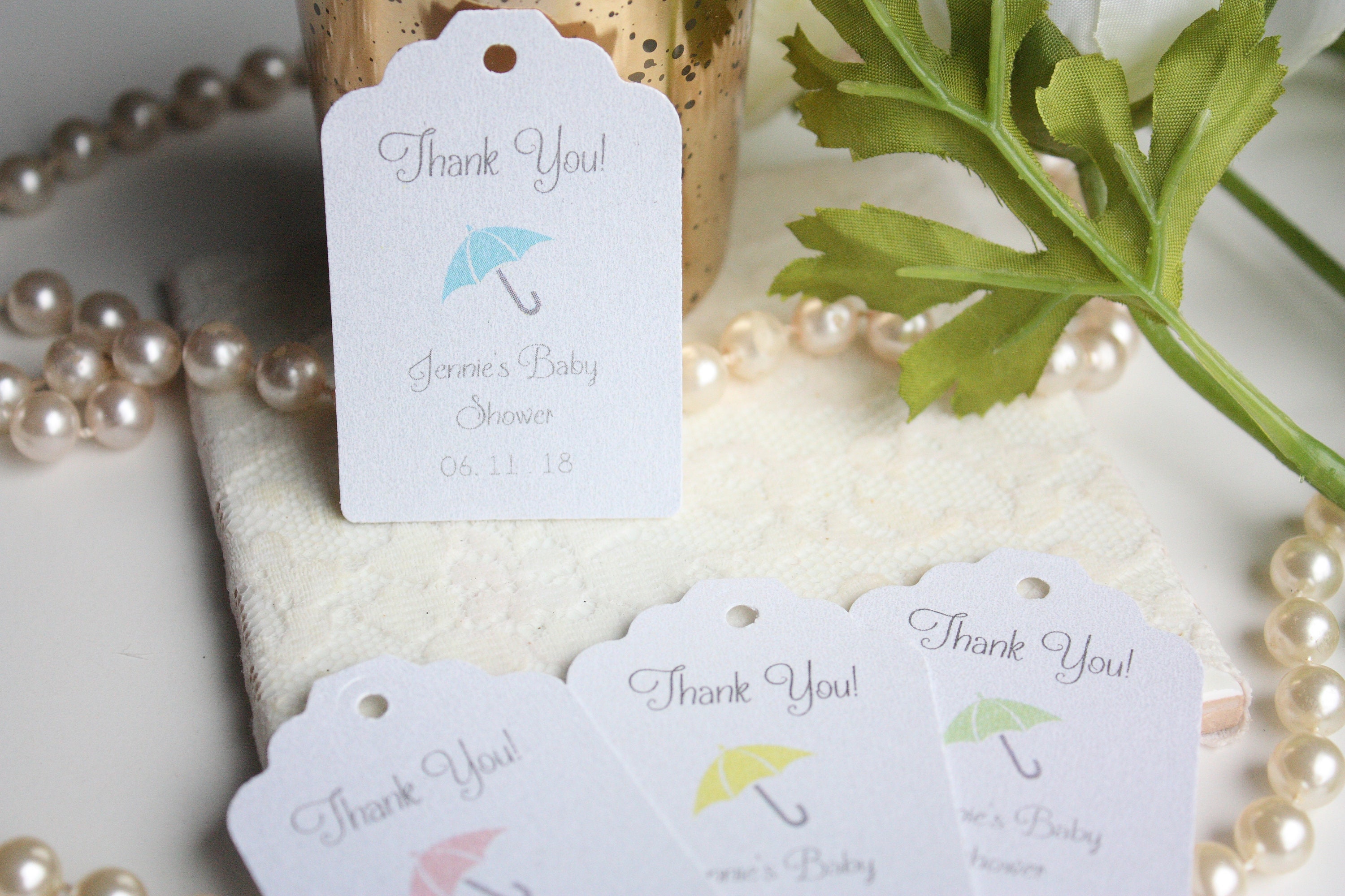 Baby Shower Favor Tags Umbrella Baby Shower Tags Pink Blue Etsy