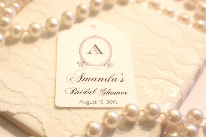 Bridal Shower Gift Tag DIY Personalized Monogrammed Bridal Etsy