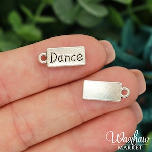 10 Silver Dance Charms, 17x7mm, Silver Tone Charms (G-119)