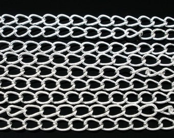 32Ft Silver Plated Curb Chain, 5.5mm x 4mm (4A-17)