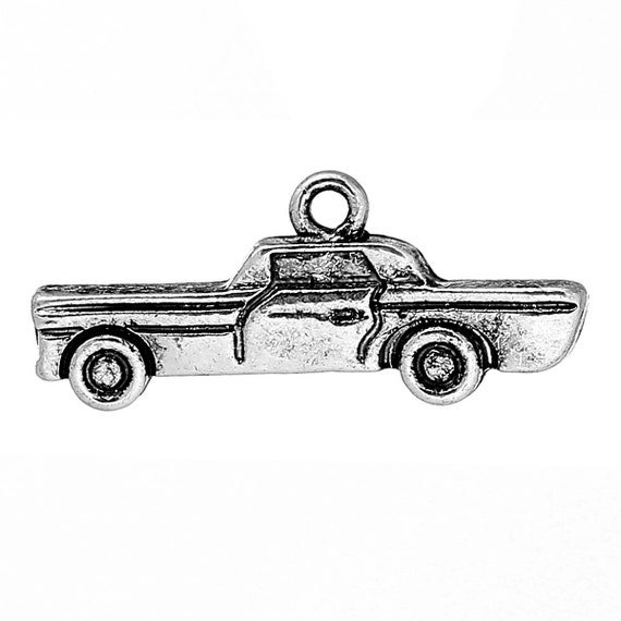 6 Castle charms antique silver tone P14