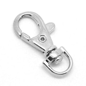 5, Bulk 10 Silver Swivel Lobster Clasp with Hook, Great Quality Silver Tone (S-63)