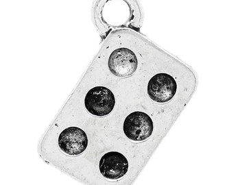 20 Silver Muffin Tin Cake Pan Charms, Silver Tone Charms (U-20)