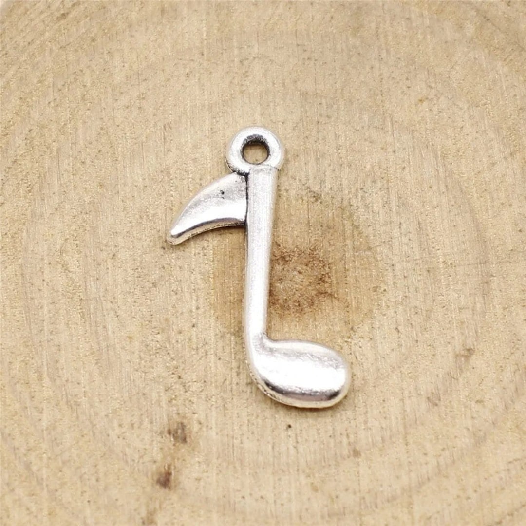 Note Charms 10 Silver Music Note Charms, 23x10mm, Silver Tone Charms (F-7) - Etsy