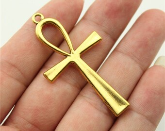 religious cross charms D10138 20pcs Dark Gold color 43x19mm ANKH religious cross charms D10138 20pcs Dark Gold color 43x19mm ANKH