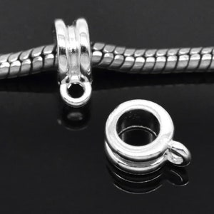 50 Bail Beads, Drop Beads, Silver Plated (S-82)