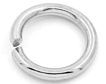 500 Silver 6mm Jump Rings, 6mm Stainless Steel (H-148)