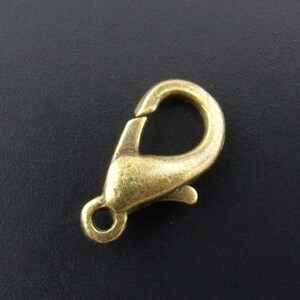 25, 50 Bulk Bronze Lobster Clasps, 12x6mm, Antique Bronze Lobster Clasp (S-13)