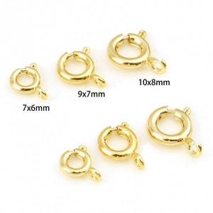 5 Gold Filled Spring Ring Clasps, 9x7mm, 18K Gold Filled (G-207)