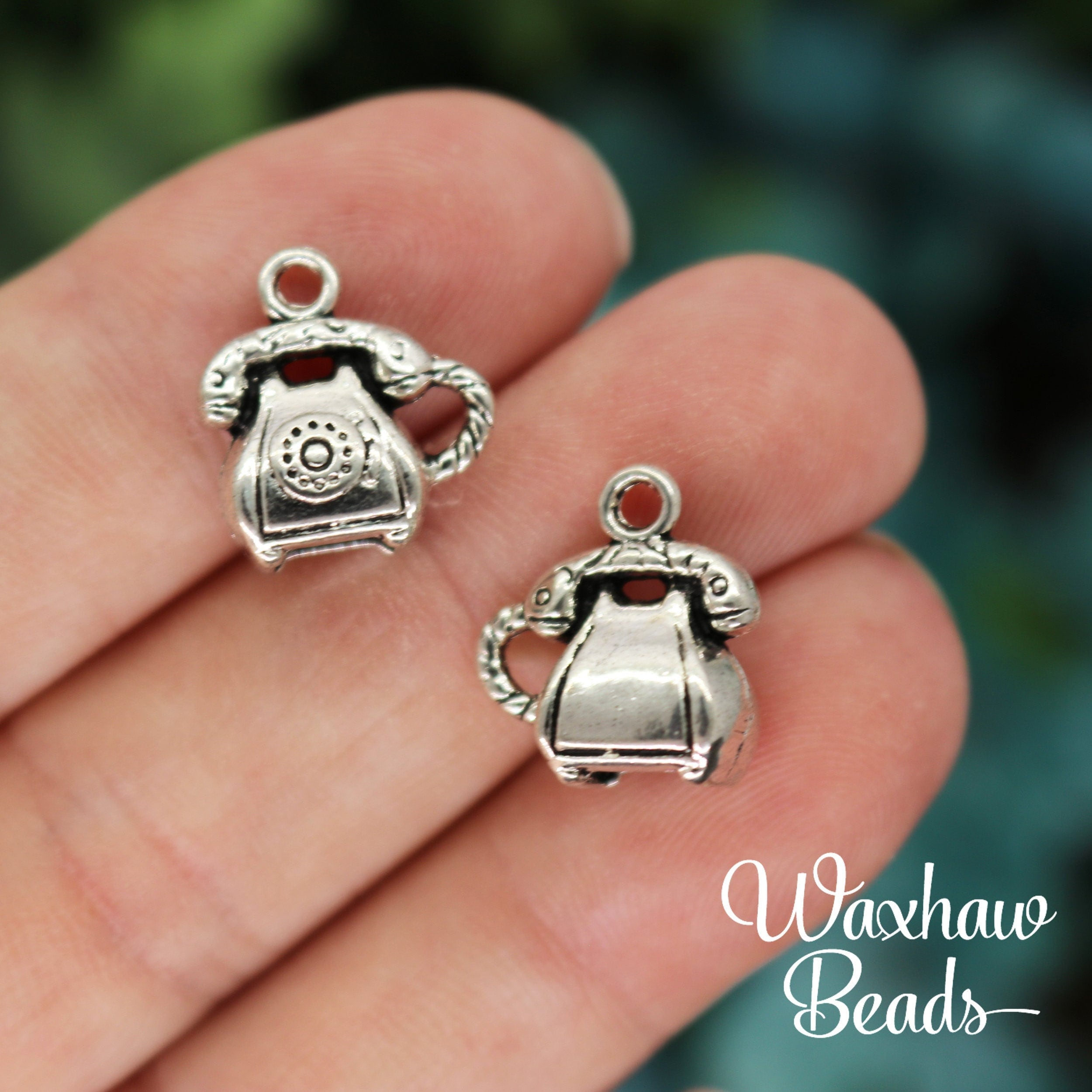 925 Sterling Silver Antique Telephone Charm Bead For European Charm Bracelets & Necklaces