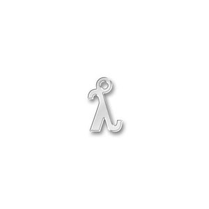 May include: Silver charm in the shape of the letter lambda.