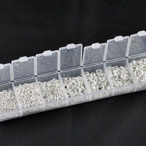 Bulk 1500 Silver Plated Mixed Open Jump Rings, 3mm, 4mm, 5mm, 6mm, 7mm, 8mm, 9mm (4A-4)
