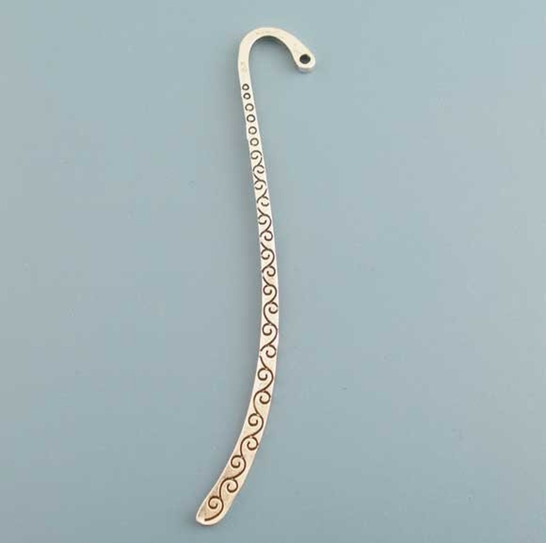 Bookmark Rope Loop 5 Silver Swirl Bookmark With Loop, Bookmark Base (T-6) - Etsy