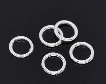 100 6mm Silver Soldered Jump Rings, High Quality Silver Plated (T-9)