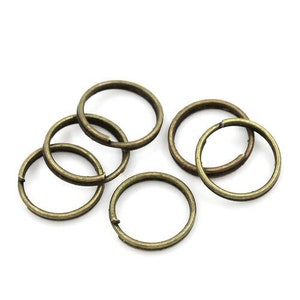 100 Bronze Split Jump Rings, 10mm Antique Bronze Tone (M-238)