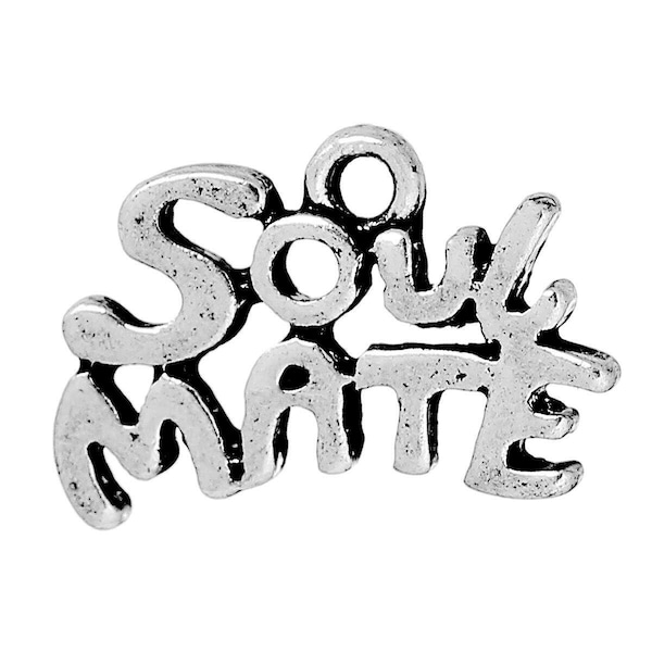 4 Soul Mate Charms, Silver Tone Charms (L-223)