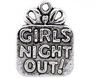 6 Girls Night Out, Silver Tone Charms (L-88)