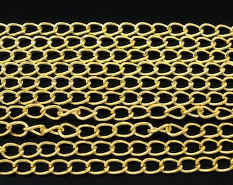 32ft Curb Chain, 5.5 x 3.5mm, Gold Plated (1S-42)