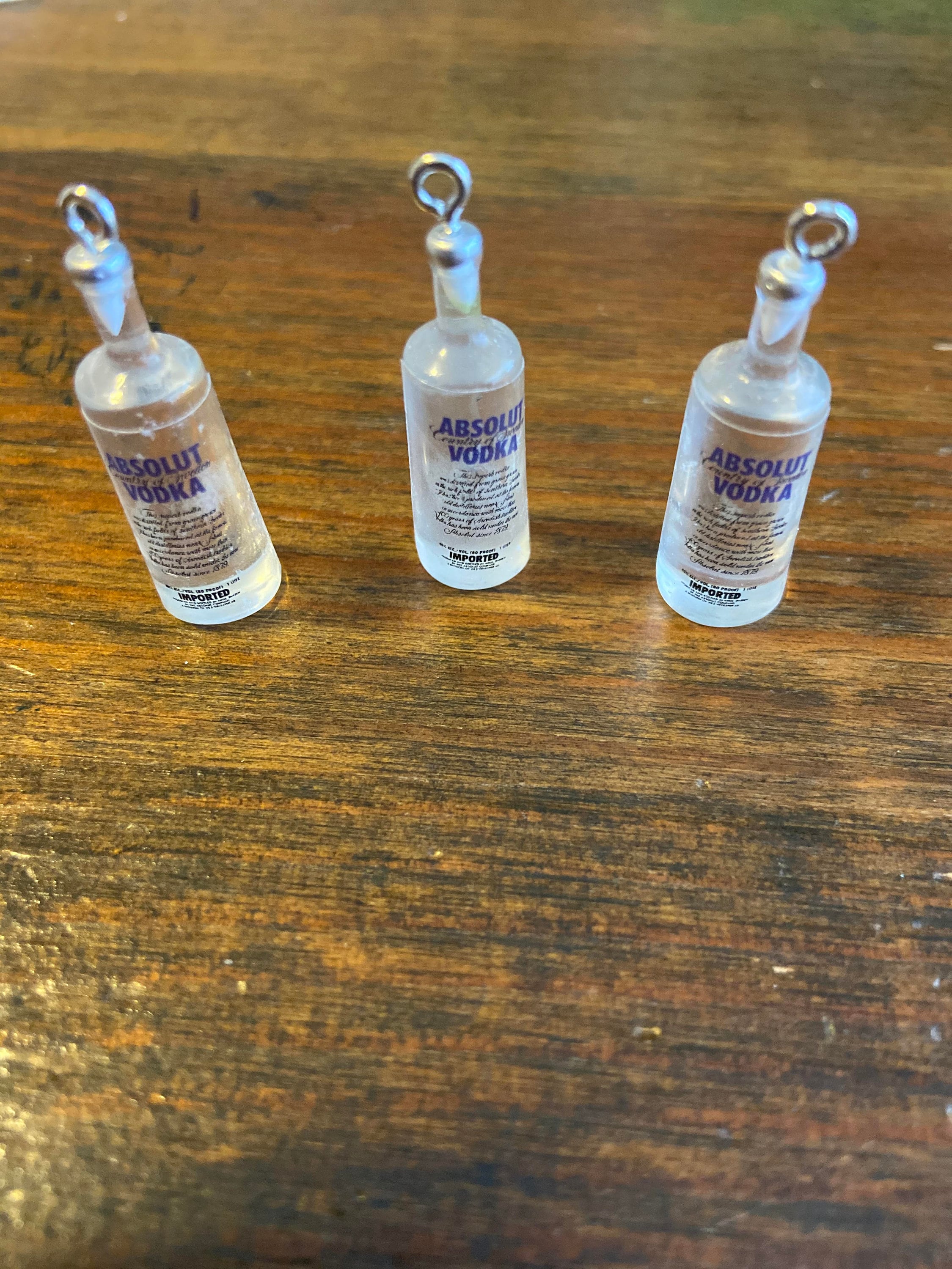 10pcs/lot Creative Resin Vodka Mineral Water Bottle Charms For