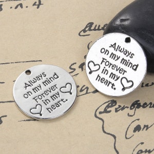 Remembrance Charm, Memorial Charm, Silver Tone Charms (O-193)