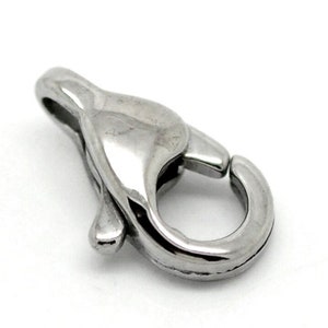 2 Stainless Steel Lobster Clasps, 11x7mm, Stainless Steel Silver Lobster Clasp (B-67)