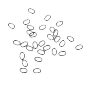 100 Silver Oval Open Jump Rings, 7mm, Stainless Steel (L-215)