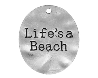 2 Silver Lifes a Beach Charms, Silver Tone Charms (I-44)