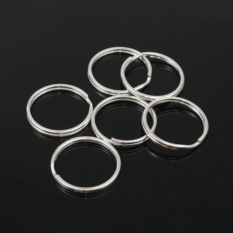 Simple Silver Key Rings 10 Silver Keychain Rings, 25mm Split Ring, Silver Plated Jump Rings (S ...