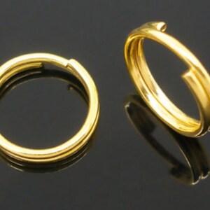 4mm Gold plated split rings jump rings 24 pcs clasp or charm attachment  fpc276 