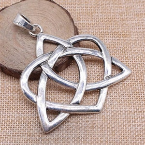 Large Silver Triquetra Pendant Charm, 67x66mm, Silver Tone Charms (T-50)
