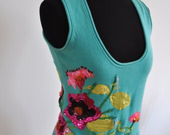 Divine embroidered knitted and sequin gilet jumper