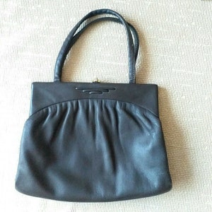 Vintage Rieke Modell Handbag Retro Broun Green  Faux Leather  Bag West Germany