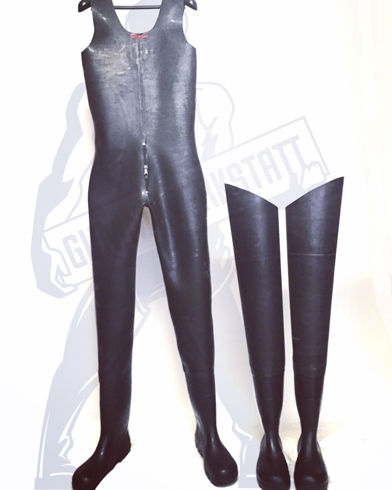 Dungarees Chest waders 15 mm extra heavy rubber with attached Etsy