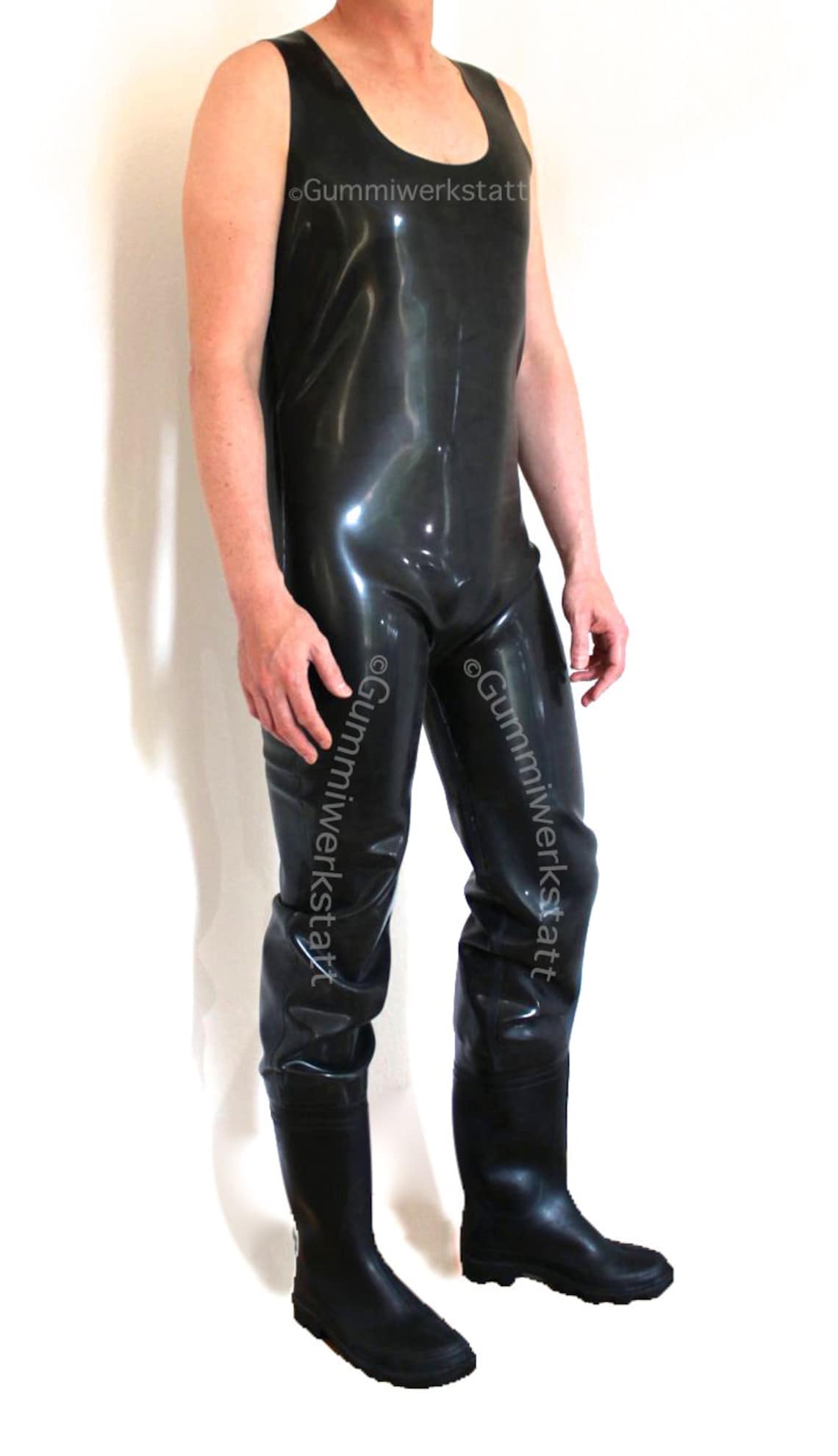 Dungarees Chest waders 15 mm extra heavy rubber with attached Etsy
