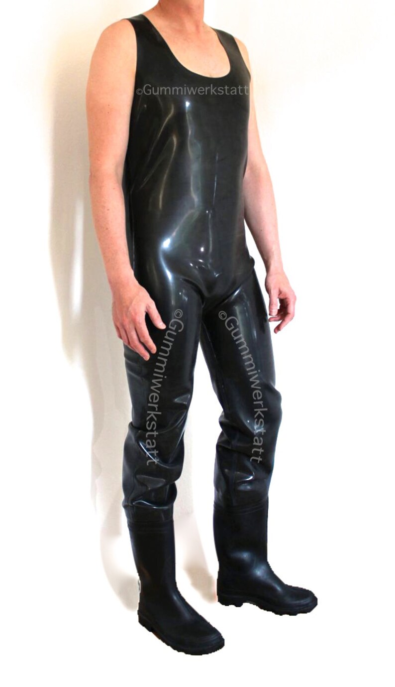 Dungarees Chest waders 15 mm extra heavy rubber with attached Etsy