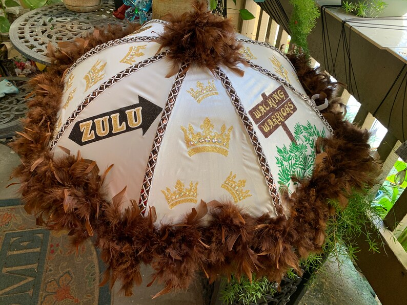 New Orleans Zulu second Line Umbrella W/ Matching 2nd Line Handkerchief Etsy