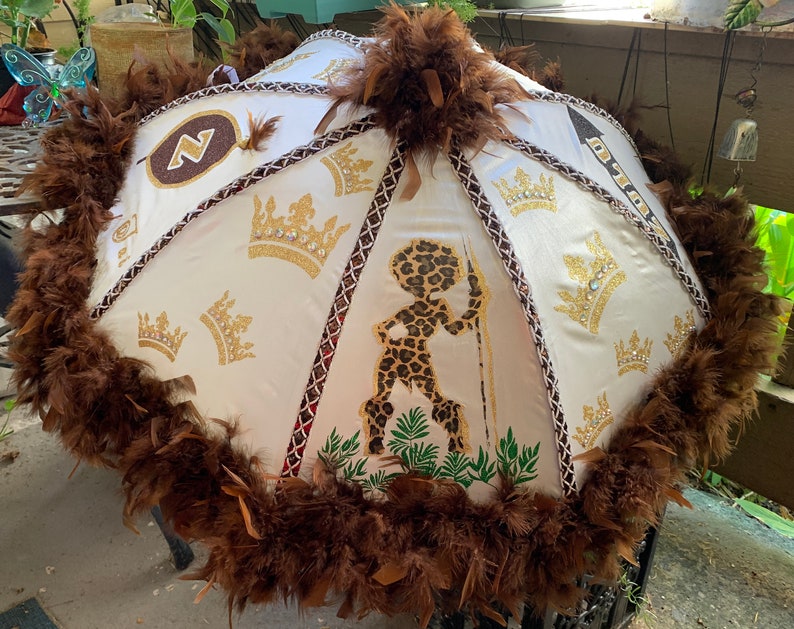 New Orleans Zulu second Line Umbrella W/ Matching 2nd Line Handkerchief Etsy