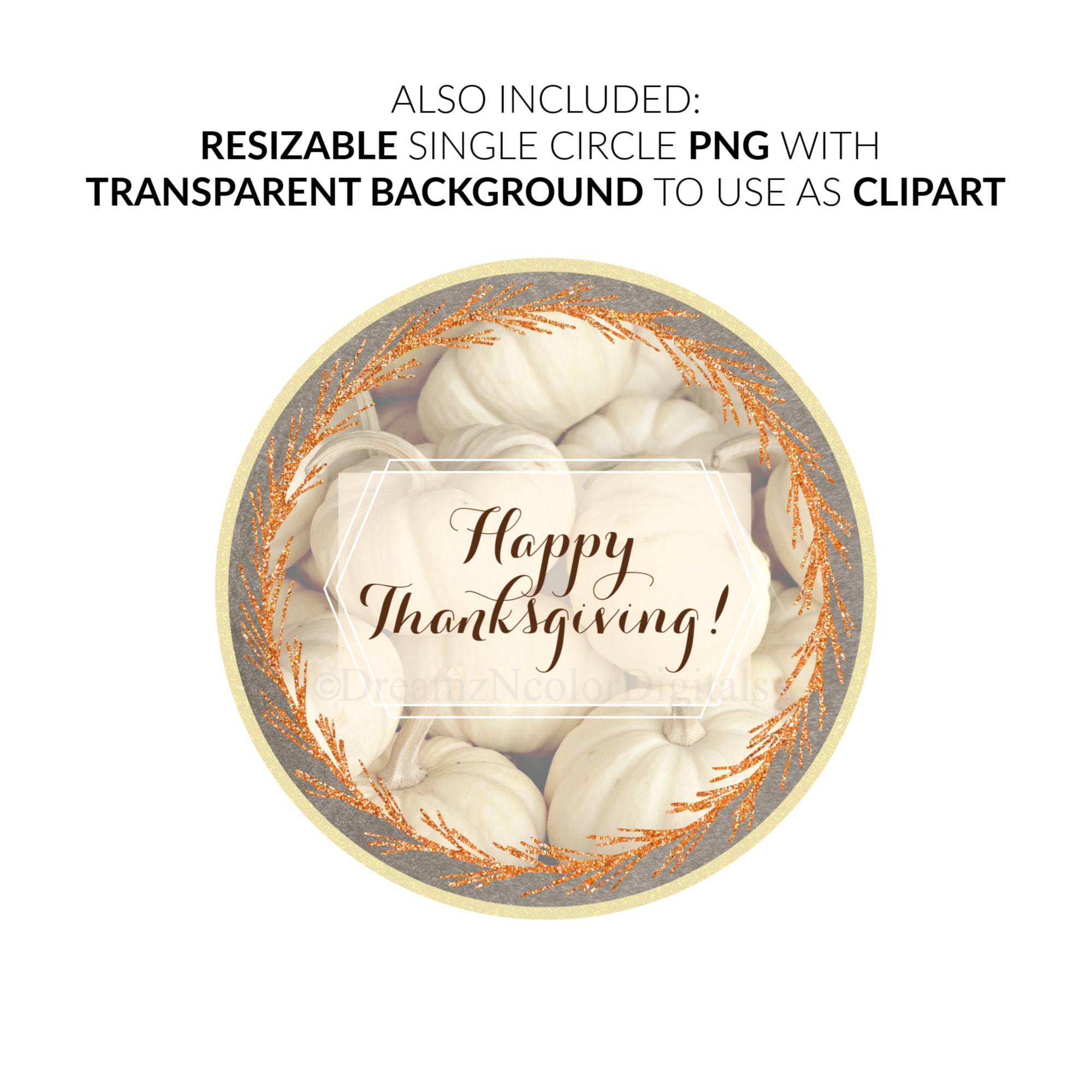 Printable Round Sticker Labels for Thanksgiving Holiday Etsy