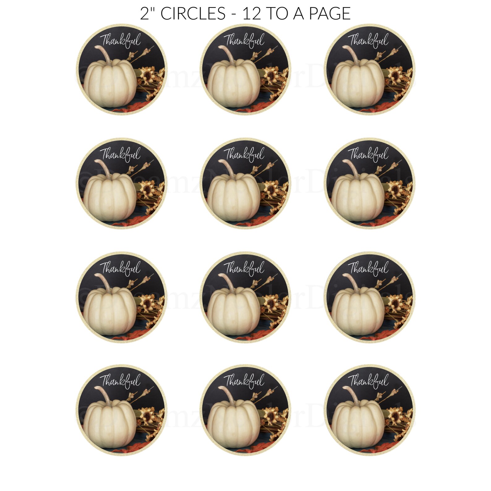 Printable Fall Circle Sticker Labels for Thanksgiving Holiday Cupcake ...