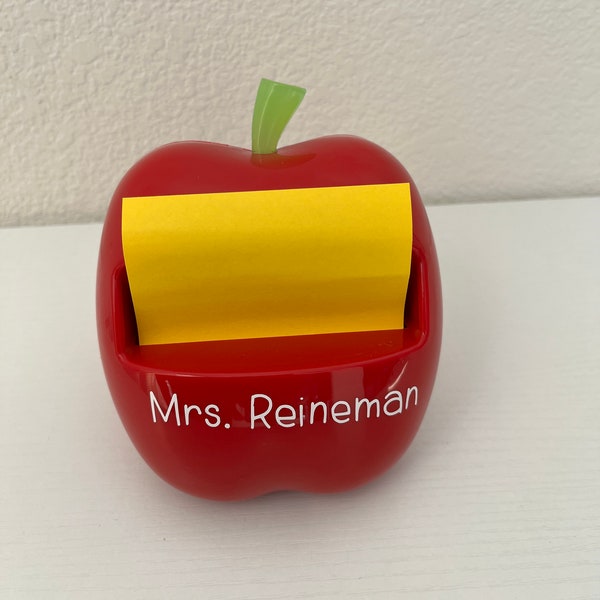 Teacher Gift Apple Sticky Note Holder Pop up Note Personalized