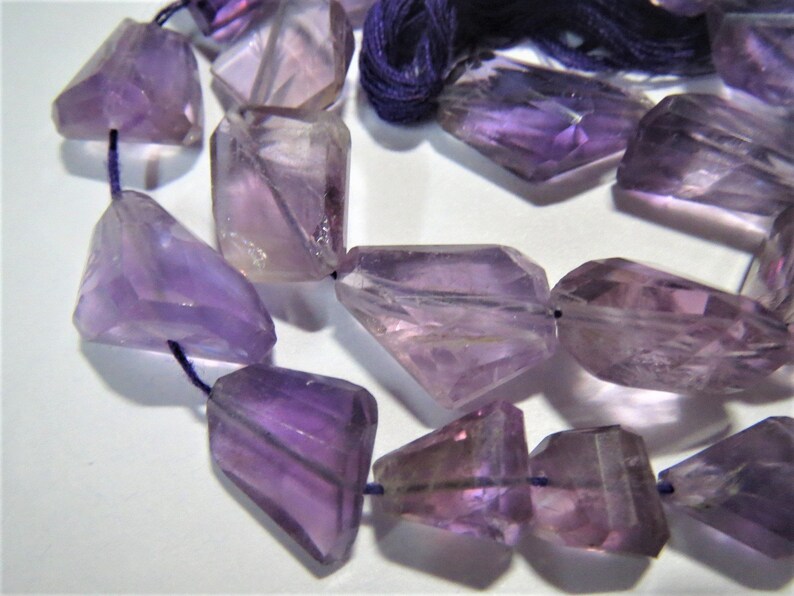11 strand Amethyst Faceted Nugget Gemstone Bead Tumble LASER CUT Irregular Semi precious stones purple Healing Crystals Jewelry Supplies