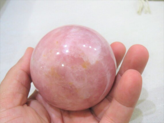 Edelsteinkugel Rosenquarz 4 cm mit Acryl Ständer Edelstein Kugel rosa Mineralien 