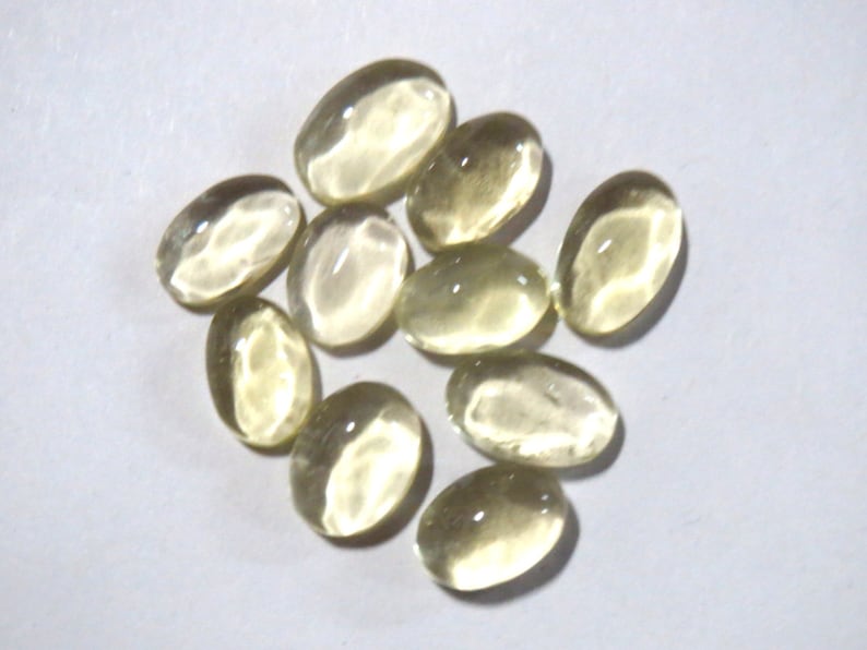 10 pc Natural Lemon Quartz LOT oval Stone cabochon lot topaz gemstones Jewelry loose Healing semi precious stones WHOLESALE crystals gems