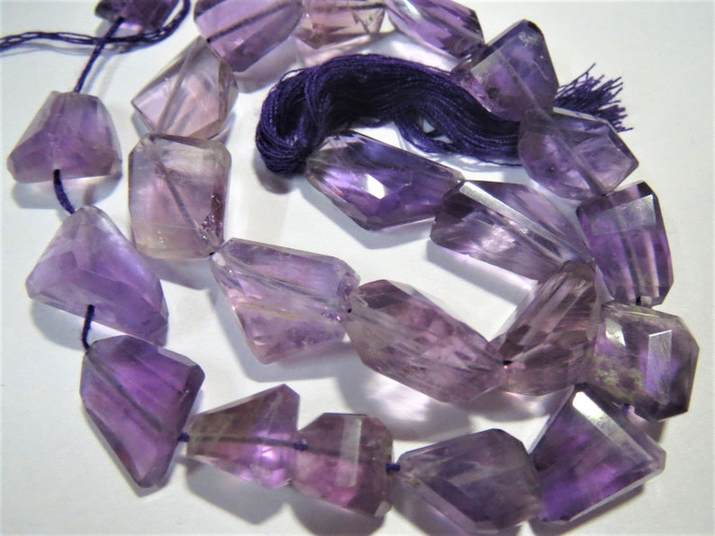 11 strand Amethyst Faceted Nugget Gemstone Bead Tumble LASER CUT Irregular Semi precious stones purple Healing Crystals Jewelry Supplies