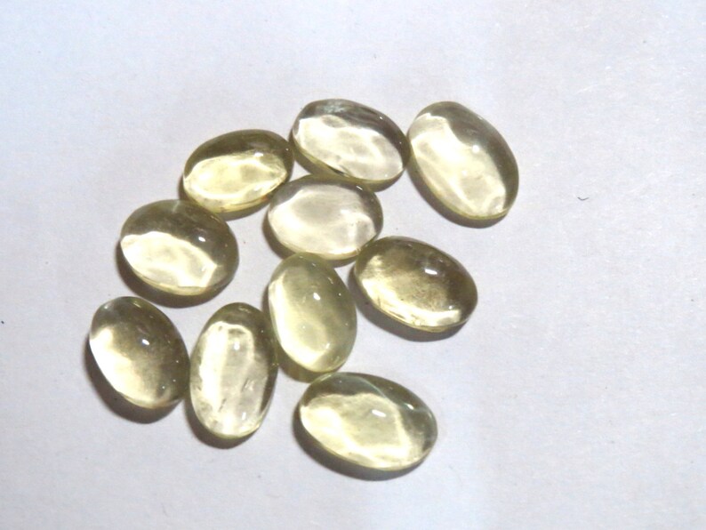 10 pc Natural Lemon Quartz LOT oval Stone cabochon lot topaz gemstones Jewelry loose Healing semi precious stones WHOLESALE crystals gems