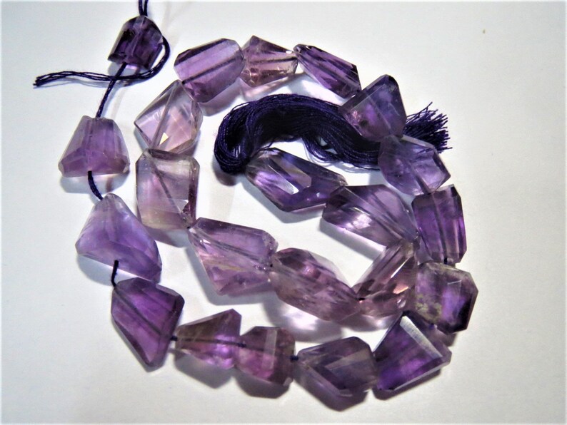 11 strand Amethyst Faceted Nugget Gemstone Bead Tumble LASER CUT Irregular Semi precious stones purple Healing Crystals Jewelry Supplies
